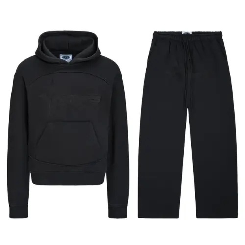 Black On Black Camo Nofs Tracksuit